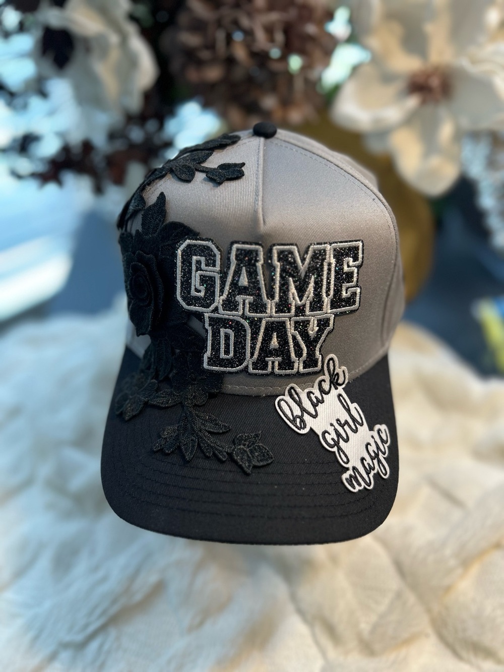 GAME DAY Black & Gray Women's Baseball Cap